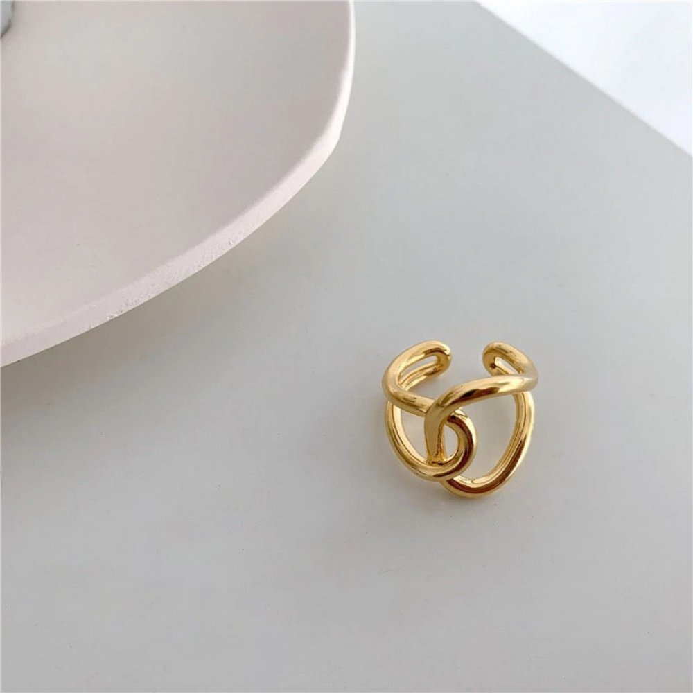 *Gold/Sterling Silver Knot Cross Adjustable Ring - Picture 15 of 15